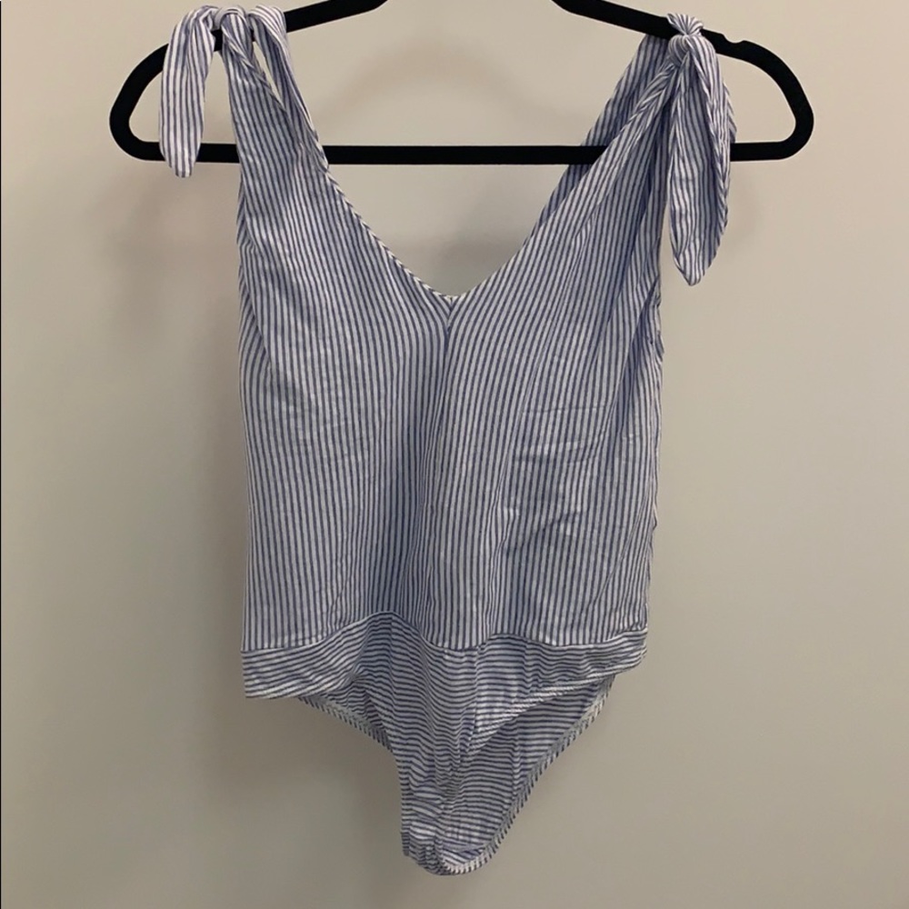 Zara Seersucker Cotton Body Suit (NEW)